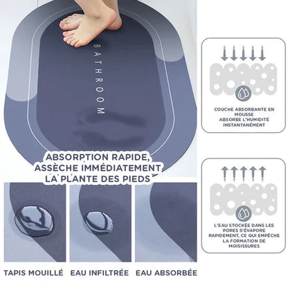 Tapis de Douche Ultra-Absorbant et Anti-Dérapant - Fini les Tapis Mouillés